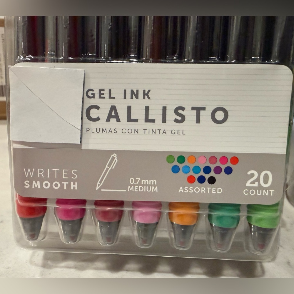 Callisto Gel Ink Pens - Red, Pink, Orange, Blue, Green, Black - Picture 3 of 3
